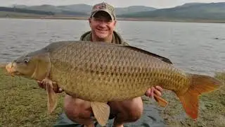 50lb Carp at Donaldson Bottom Lake with Louis Britz | Carp fishing south africa