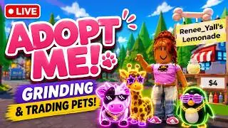 🔴  LIVE! Grinding Tasks & Trading Neon Pets in Adopt Me 🐾✨
