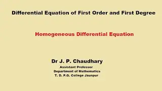 Homogeneous Differential Equation