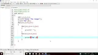 C Program To Print NUMBER TRIANGLE