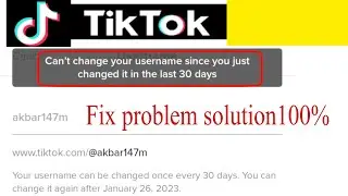 Tiktok ID problem|| Can't change your username since you just changed it in the last 30 days