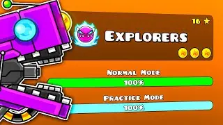 "Explorers" 100% (Demon) by MathisCreator & SwitchStepGDYT [All Coins] – Geometry Dash 2.2