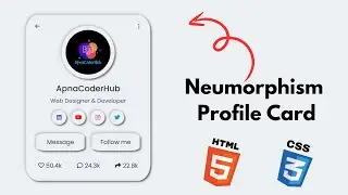 Neumorphism Profile Card Using Html & Css With Source Code