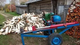 Homemade hydraulic log splitter. The engine broke.