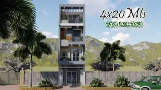 CASA MODERNA 4 X 20 METROS | CASA UNIFAMILIAR 4 PISOS| 9 RECAMARAS | GARAJE