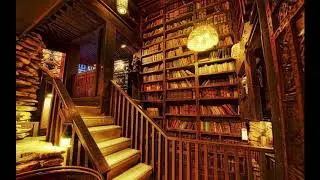 Sonidos de Biblioteca Antigua con fondo de lluvia relajante-Old Library Sounds-ASMR