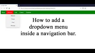 CSS :: How to add a Dropdown menu inside a navigation bar.