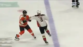 Must See Kevin Bieksa  knocks out Radko Gudas With A Superman Punch