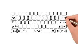 how to draw keyboard step by step