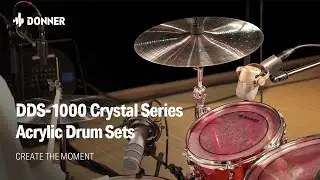 Donner DDS-1000 Crystal Series Acrylic Drum Sets, Isolated Track, No Talking丨Donner  Spotlight