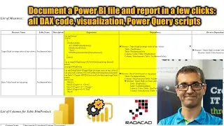 Document a Power BI file and report in a few clicks   all DAX code visualization Power Query scripts