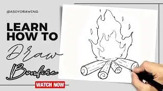 How to Draw Bonfire - Simple Drawing
