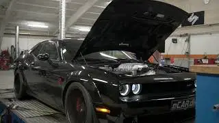 Dodge Challenger DEMON på rullefelt hos KK Autoteknik!