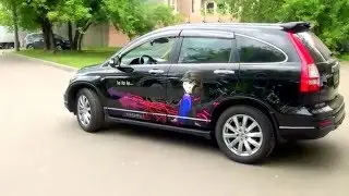 Honda CR_V music girl. Stiker on car - wrapping. Аэрография пленками от NAMASHINU.RU