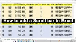 Adding Scroll Bar in Excel with Index and Offset Formula | Excel Tutorial