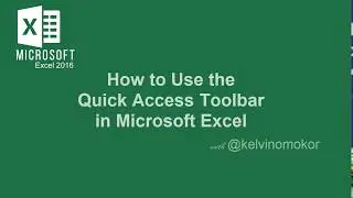 How To Use the Quick Access Toolbar in Microsoft Excel