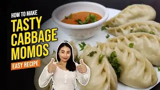 STREET STYLE CABBAGE MOMOS RECIPE | TASTY VEG MOMOS RECIPE WITHOUT CHEESE | 3 INGREDIENTS RECIPE