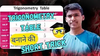 Trigonometry Table Short Trick | त्रिकोणमिति सारणी सीखो केवल 5 मिनट में
