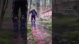 AI electric unicycle in the woods 