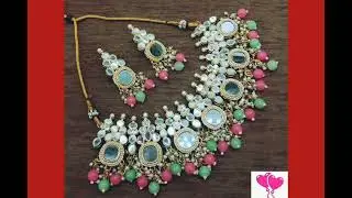 Cream Beads With Mirror Work Jewellery Seteam Beads#short#The Unique #Seller