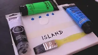 Coconut Tree Island Painting Demo/ Art 