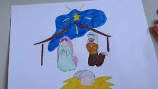 como desenhar um presépio fácil,  mágico e lindo
