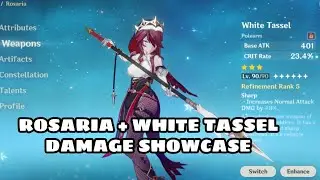 F2P Level 70 Rosaria C0 + White Tassel Damage Showcase | Genshin Imapact