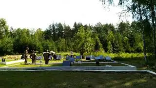 Установка плит на воинском захоронении "Нижние Секачи"