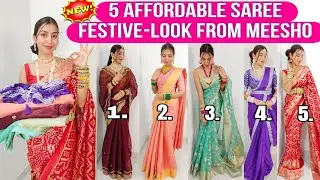 FESTIVAL SPECIAL|saree look-book| I created very affordable 5 saree look for karwachauth|hindi