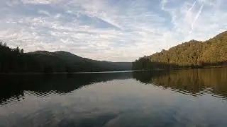Lake Jocassee October 4th, 2015 low water level headed up the Toxaway
