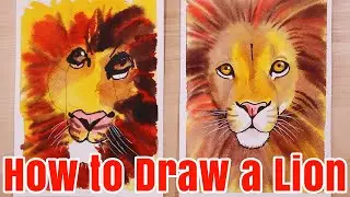 How to Draw a Lion Face   Kids Watercolor Tutorial