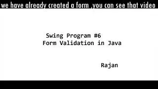 Swing Program #6 ::User Login/Form Validation