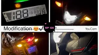 Honda SP 125 Digital Meter LED Headlight LED Indicator Hazard Light #sp125 Modification #hondasp125