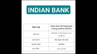 INDIAN BANK RECRUITMENT 2024 #Indianbank #bankJobs
