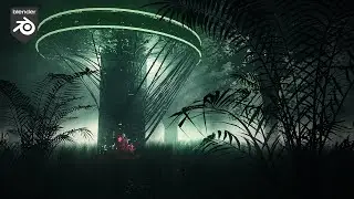 Futuristic Sci-Fi Landscape: Blender Timelapse