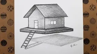 Pencil Drawing How To Draw A 3D House Picture Step By Step, Drawing Is Our Hobby 3D Drawings