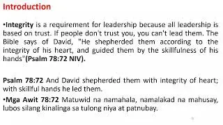 Topic 131 - Lead Leading with Purpose and Integrity