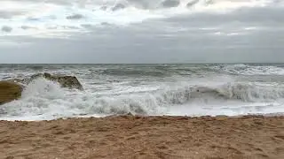 Carvoeiro Faro Portugal Waves on February
