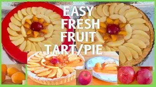 A fresh fruit tart with an incredibly delicious apple, apricot , plum filling and crispy тарт crust