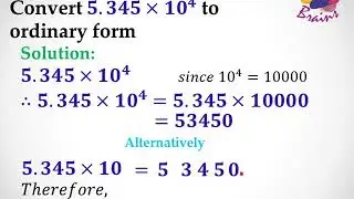 STANDARD FORM - CONVERSION FROM STANDARD FORM TO ORDINARY FORM