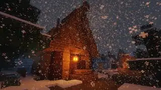 🎵 Minecraft Relaxing Music Slowed Down With Snow falling to relax & study to 🎵