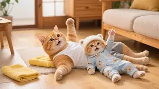 Ginger Kitten & Papa Cat Have a Secret😹, Will Mama Cat Find Out?🏠 | Funny Cat Videos