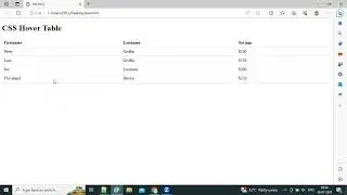 Hover table in CSS | CSS table Hoverable