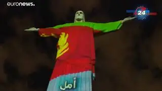 Cristo Redentor iluminado agradece a médicos e enfermeiros