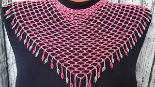 Beaded Scarf Necklace. Master Class. Beading.