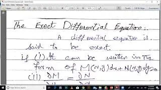 Differential Equations- Homogeneous Differential Equations and Exact Differential Equations by SZHB