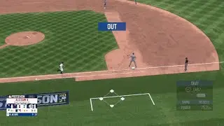R.B.I. Baseball 21 - Disappearing Player through Outfield Wall - FUNNY