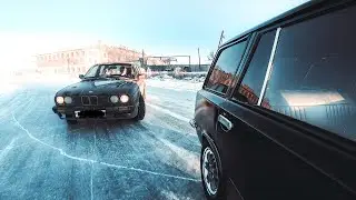 Зимний дрифт на жигулях на льду / Боевая классика