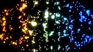 Orange Blue Orb Particles Visual Effect 4K Black Screen