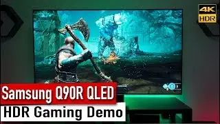 2019 Samsung Q90R (Q90) QLED TV PS4 Pro + Xbox One X Gaming Demo [4K HDR]